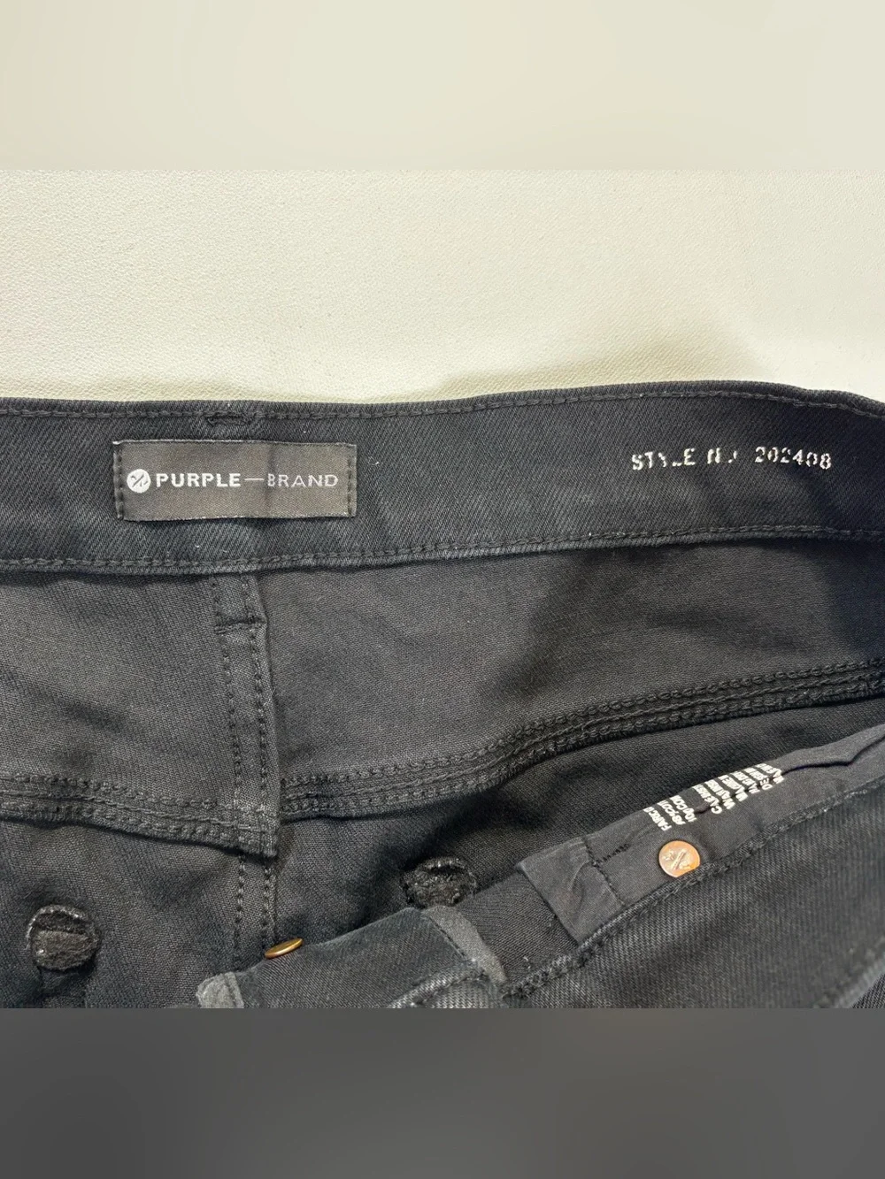 Purple Brand Black Denim Jean Shorts Men's Frayed Hem